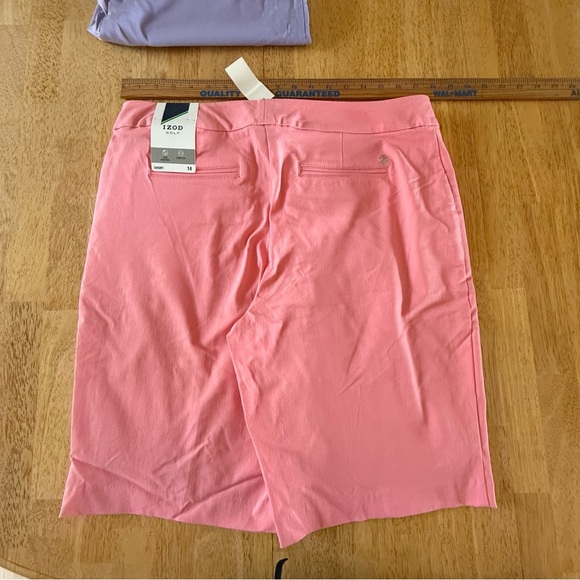 IZOD NEW Golf Shorts 3 set Coral pink purple ladies 14 moisture wicking stretch - Picture 8 of 15